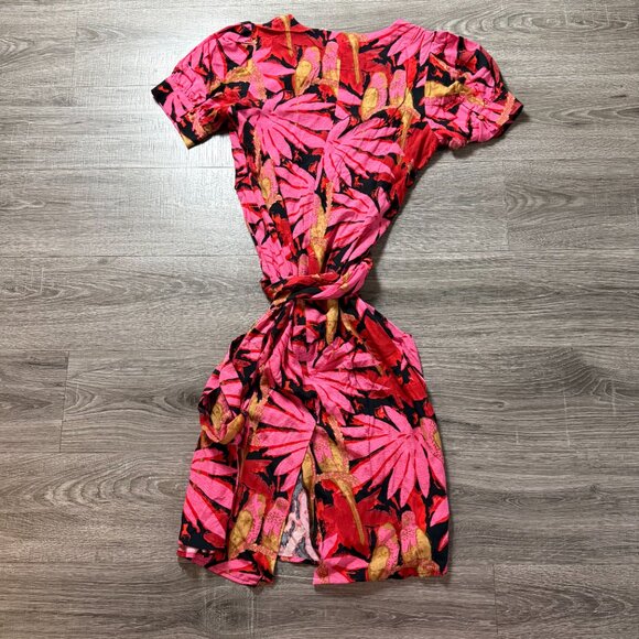 NWT J.Crew Faux‎ Wrap Midi Dress Floral Palm Print Women Size 12 - Picture 6 of 7